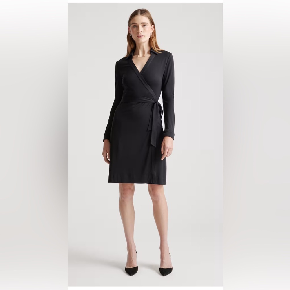Diane Von Furstenberg Classic Black Wrap Dress XS